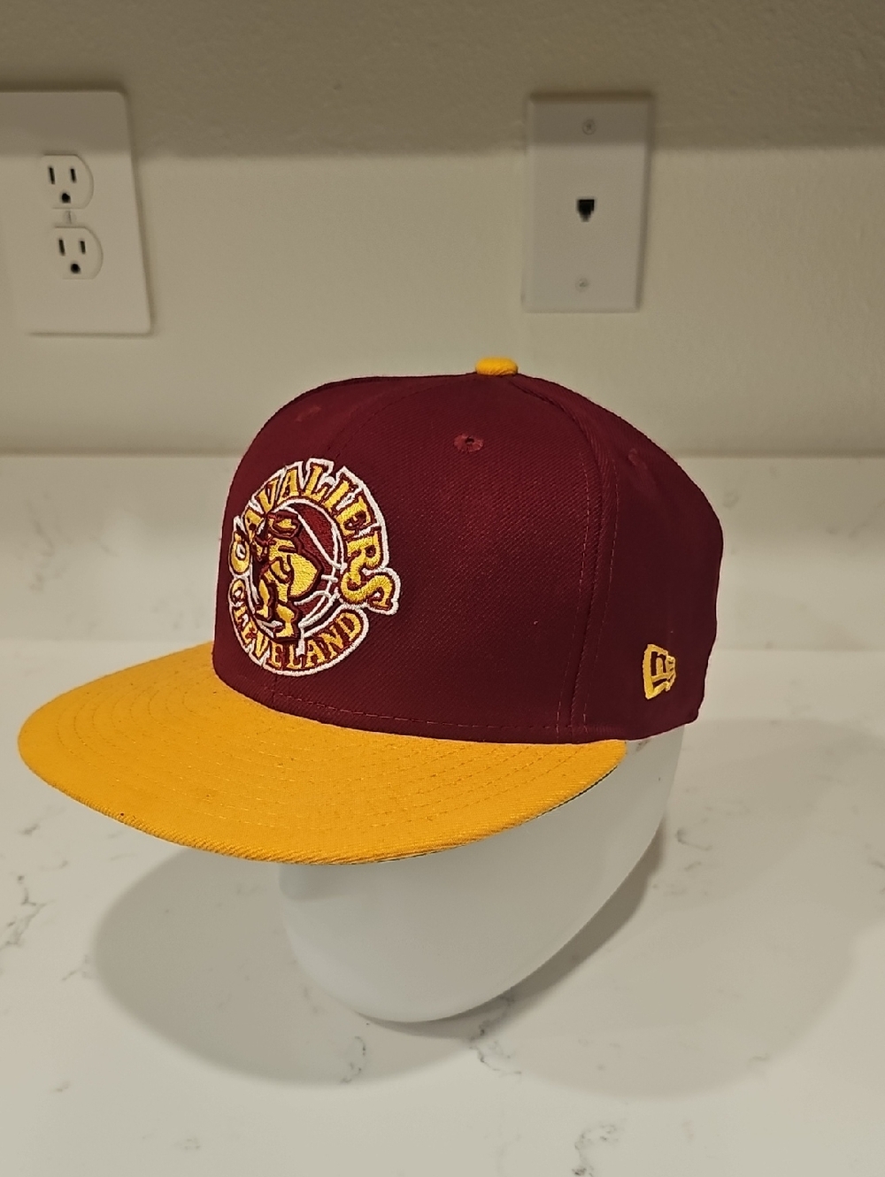 New Era Cleveland Cavaliers Burgundy & Yellow Snapback Hat